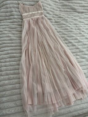 Soft Blush Pink Maxi Tulle Dress - Elegant Evening Gown